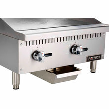 Load image into Gallery viewer, PATRIOT 60,000 BTU MANUAL CONTROL GAS GRIDDLE 24&quot;W