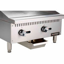 Load image into Gallery viewer, PATRIOT 60,000 BTU MANUAL CONTROL GAS GRIDDLE 24"W