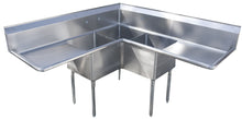 Load image into Gallery viewer, All Stainless Food Truck 3 Compartment 14x14 Corner Sink w (2) 14&quot; DB