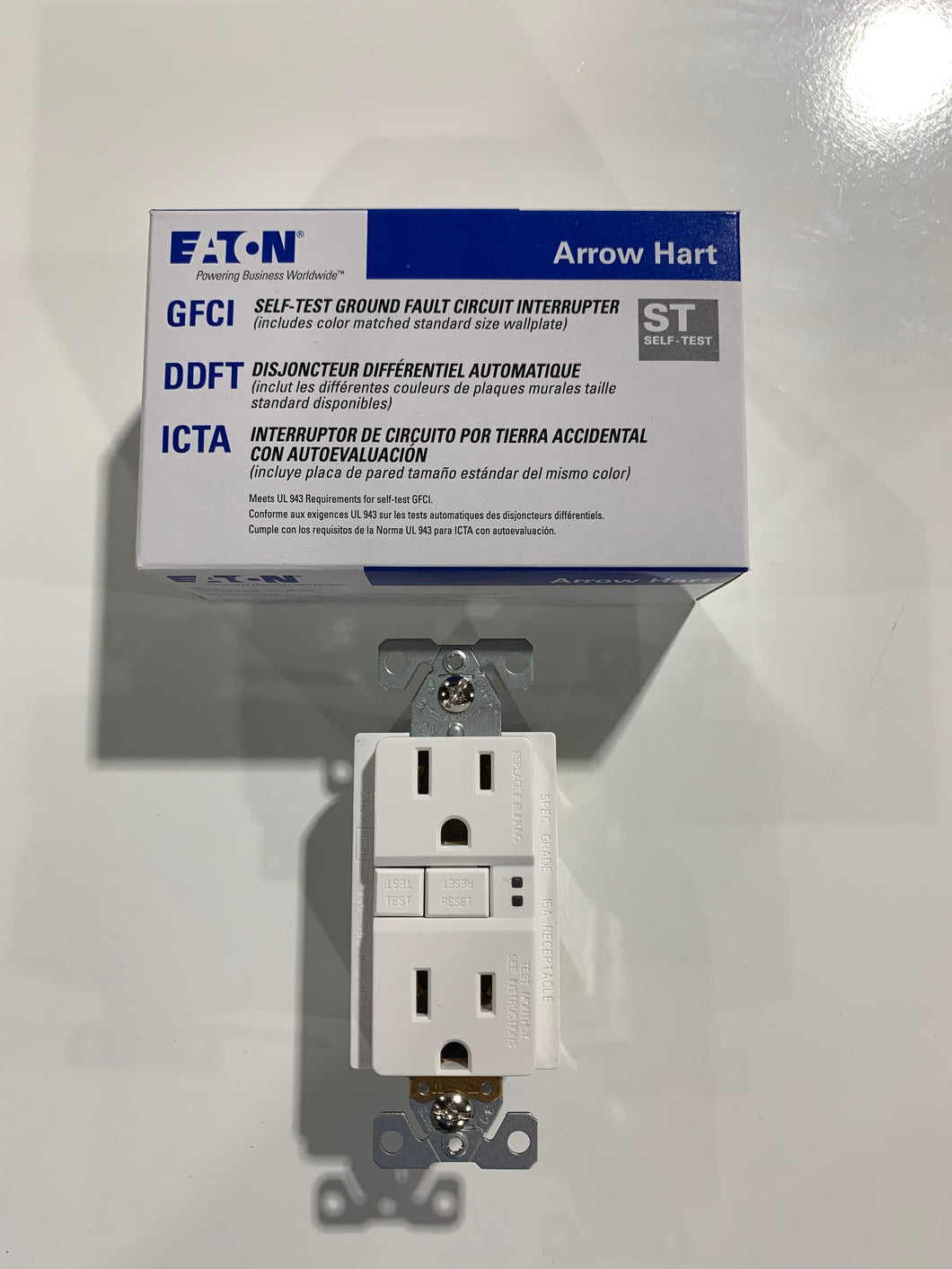 15A White, Self Test GFI Receptacle