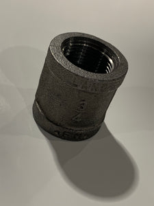 3/4" x 1/2" Black Coupler