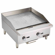 Load image into Gallery viewer, PATRIOT 60,000 BTU MANUAL CONTROL GAS GRIDDLE 24&quot;W