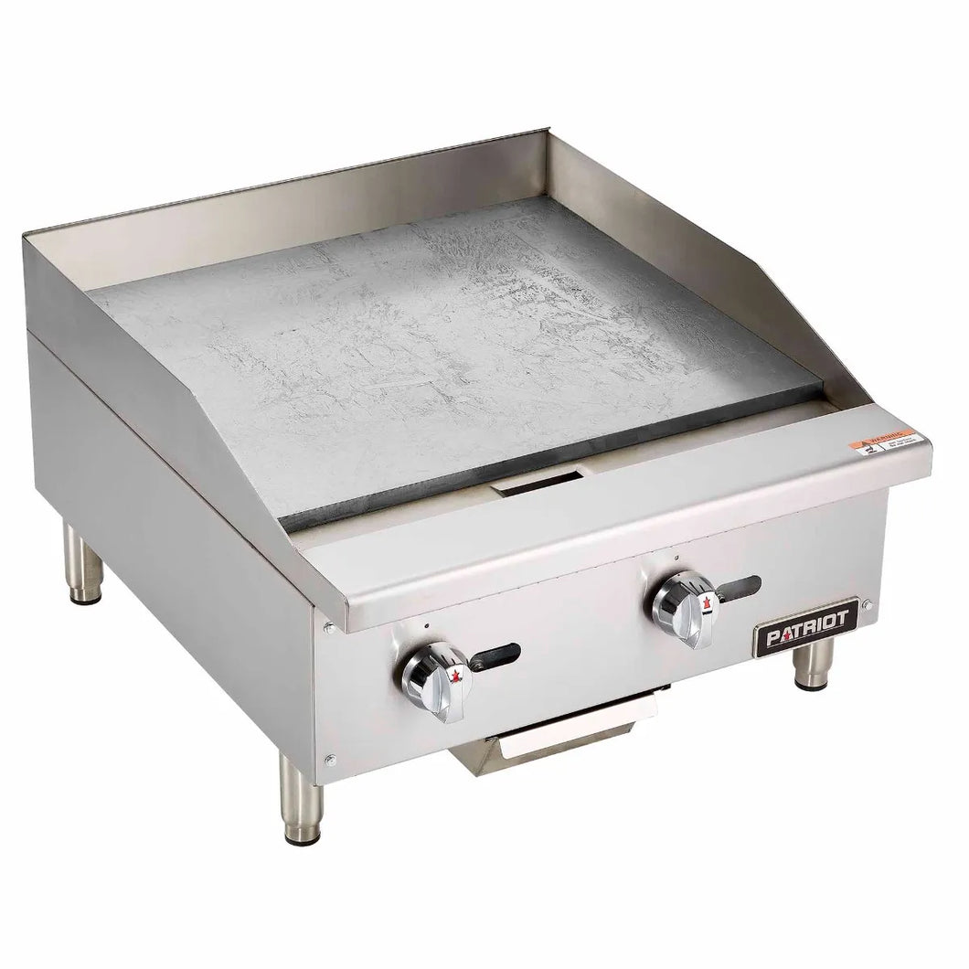 PATRIOT 60,000 BTU MANUAL CONTROL GAS GRIDDLE 24