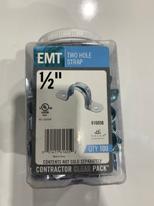 Halex, 1/2 in. Electrical Metallic Tube (EMT) 2-Hole Straps , 61605B
